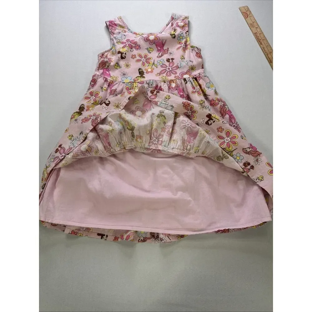 Disney Princess Girls 7 Pink Floral Tiered Sundress Ariel Belle Jumping Beans